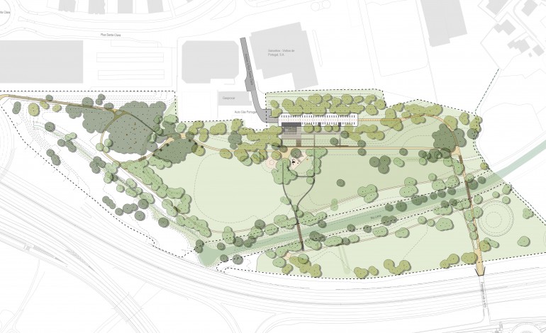 Plano geral do parque que está a nascer junto à A19